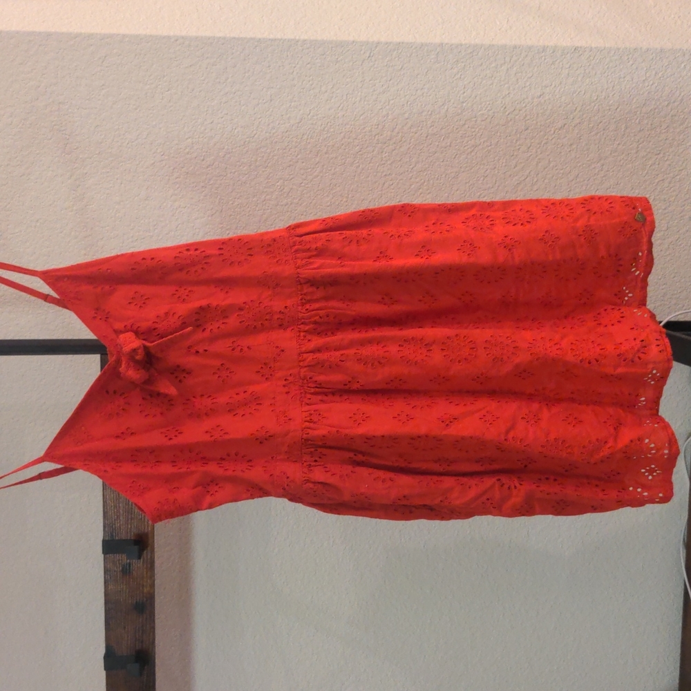 Red mini dress with pockets